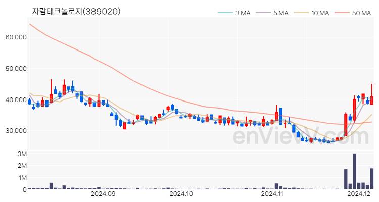 자람테크놀로지 주가 핵심 요약 분석과 주식 차트 2024.12.05