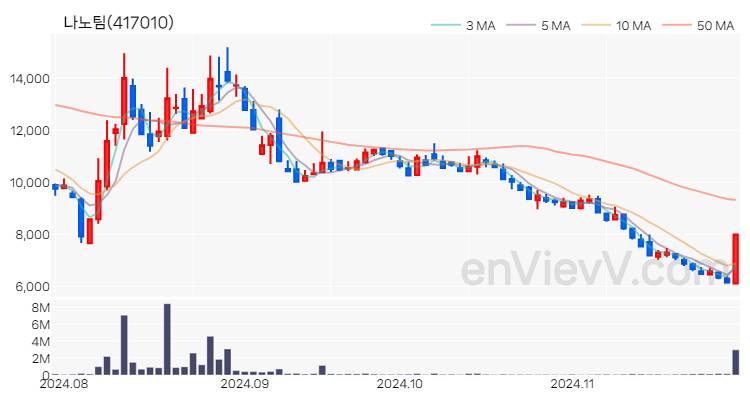 나노팀 주가 핵심 요약 분석과 주식 차트 2024.11.28