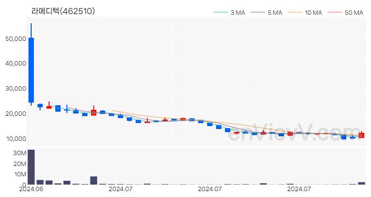 라메디텍 주가 핵심 요약 분석과 주식 차트 2024.08.07