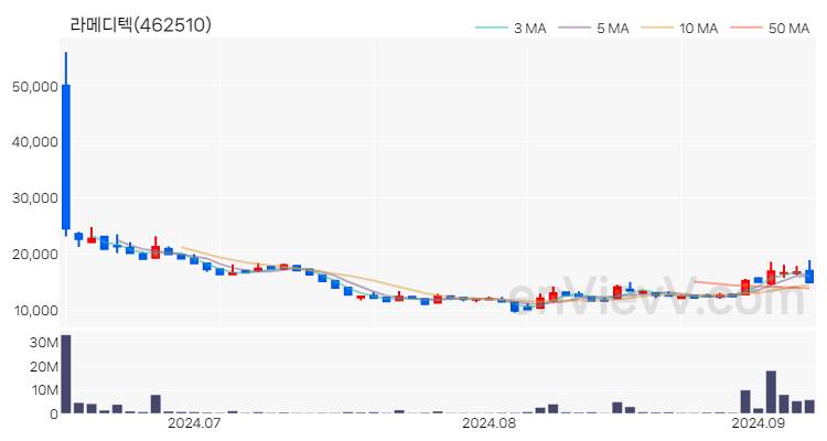 라메디텍 주가 핵심 요약 분석과 주식 차트 2024.09.06