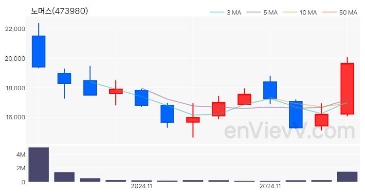노머스 주가 핵심 요약 분석과 주식 차트 2024.11.28